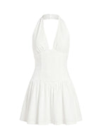 Imojen Halter Mini Dress White