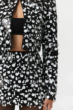 Geometric Sequin Mini Skirt