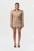 Twill High Waist Mini Skirt