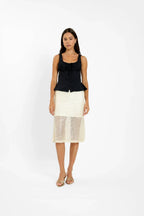 Peplum Embroidered Top | Black