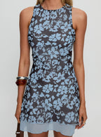 Buffie Mini Dress Brown Floral