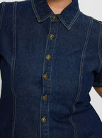 Perception Denim Mini Dress Mid Wash Curve