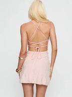 Starcrossed Halter Mini Dress Pink