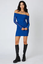 Long Sleeve Off the Shoulder Mini Dress