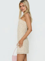 Ennia Strapless Mini Dress Yellow Ditsy Floral