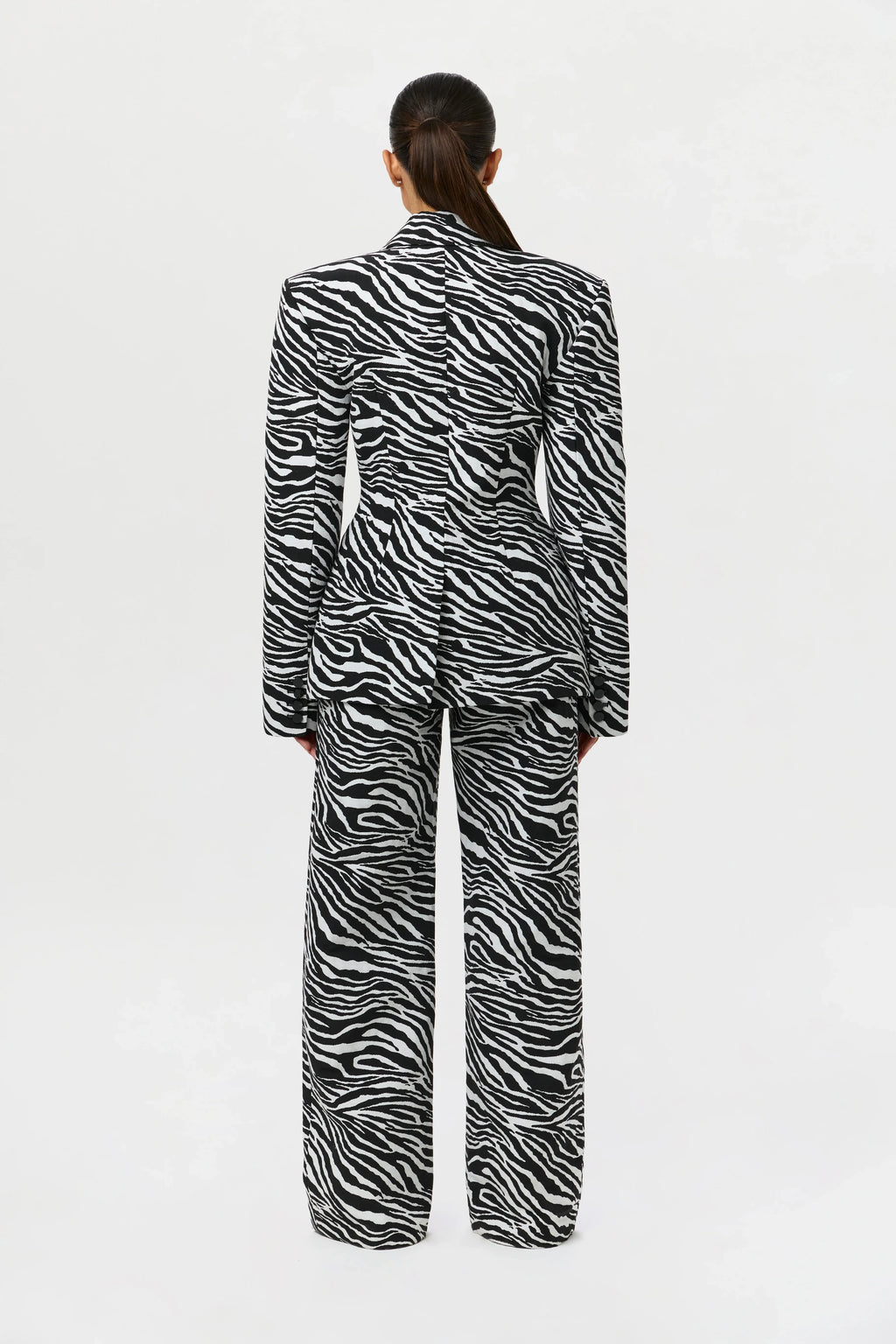 Suiting Zebra Jacquard Wide-Leg Pant
