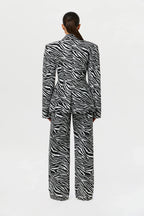 Suiting Zebra Jacquard Wide-Leg Pant