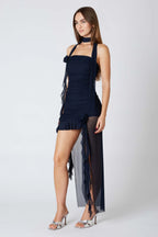 Rosette Frill Mini Dress