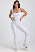 Ribbed Modal Lace-Trim Tank Top in Grey