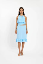 Draped Halter Top | Baby Blue