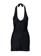 Mysteria Halter Mini Dress Black