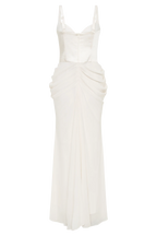 Leila Satin Corset Maxi Dress - Ivory