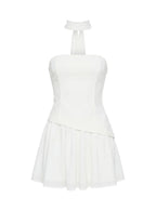 Odela Strapless Drop Waist Mini Dress White