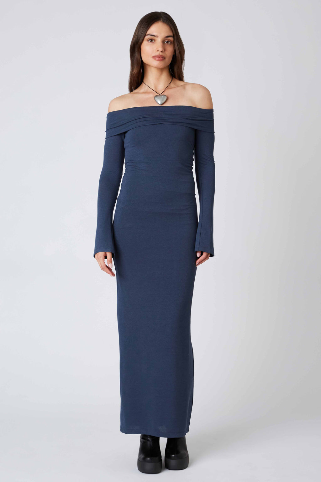 Long Sleeve Off the Shoulder Maxi Dress