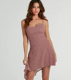 Midnight Mesh Glitter A-Line Party Dress