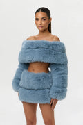 Faux Fur Off-Shoulder Pelted Top