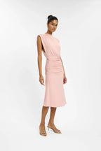 Structured Shoulder Midi Dress | Musk