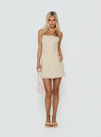 Ennia Strapless Mini Dress Yellow Ditsy Floral