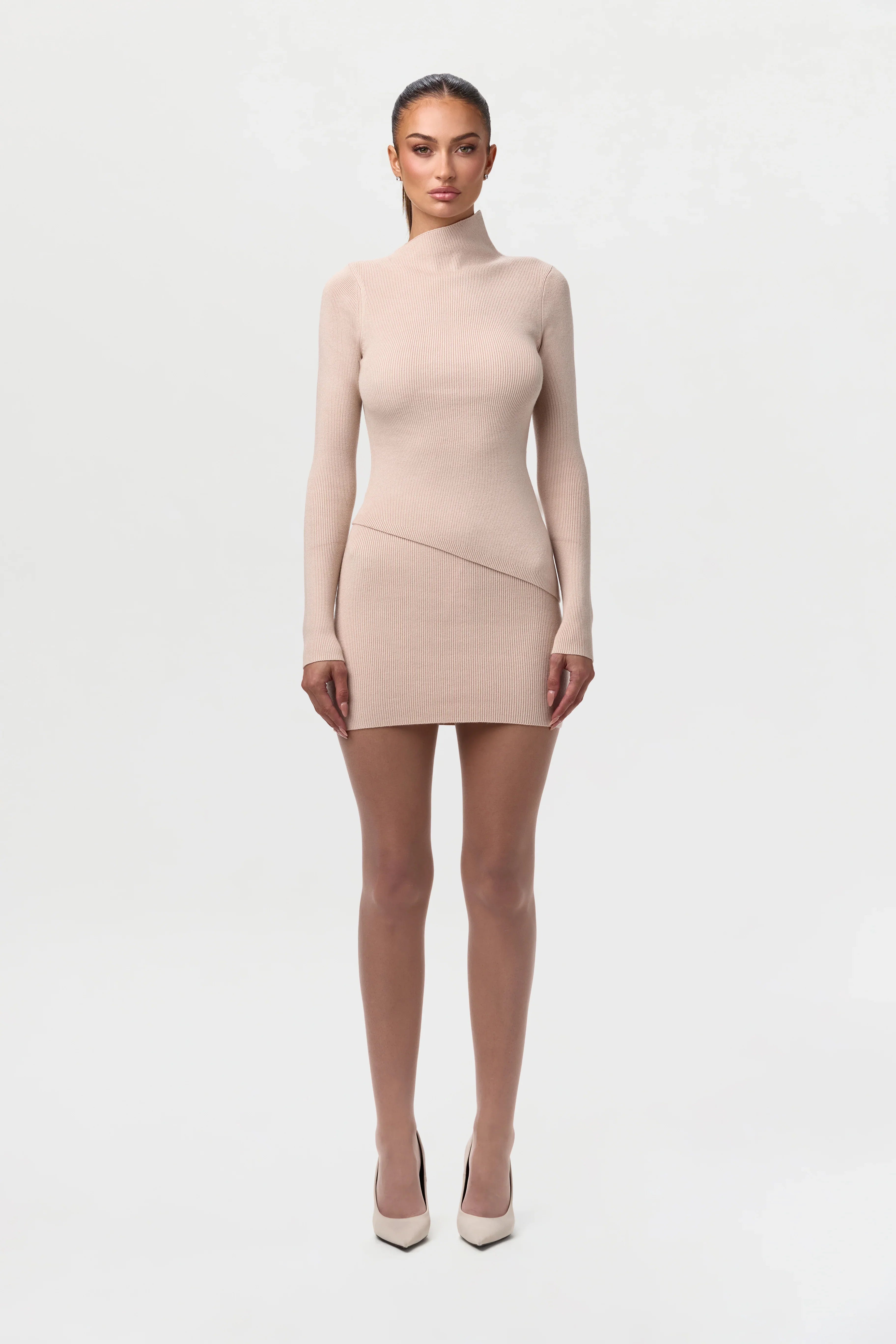 Ribbed-Knit Mini Skirt
