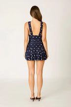 Polka Dot Mesh Mini Dress