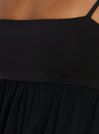 Franciska Sheer Blouson Mini Dress Black