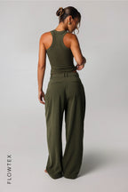 T-Shape Micro-Ribbed Tank Top - Cypress
