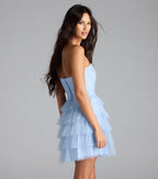 Arie Strapless Rhinestone A-Line Party Dress