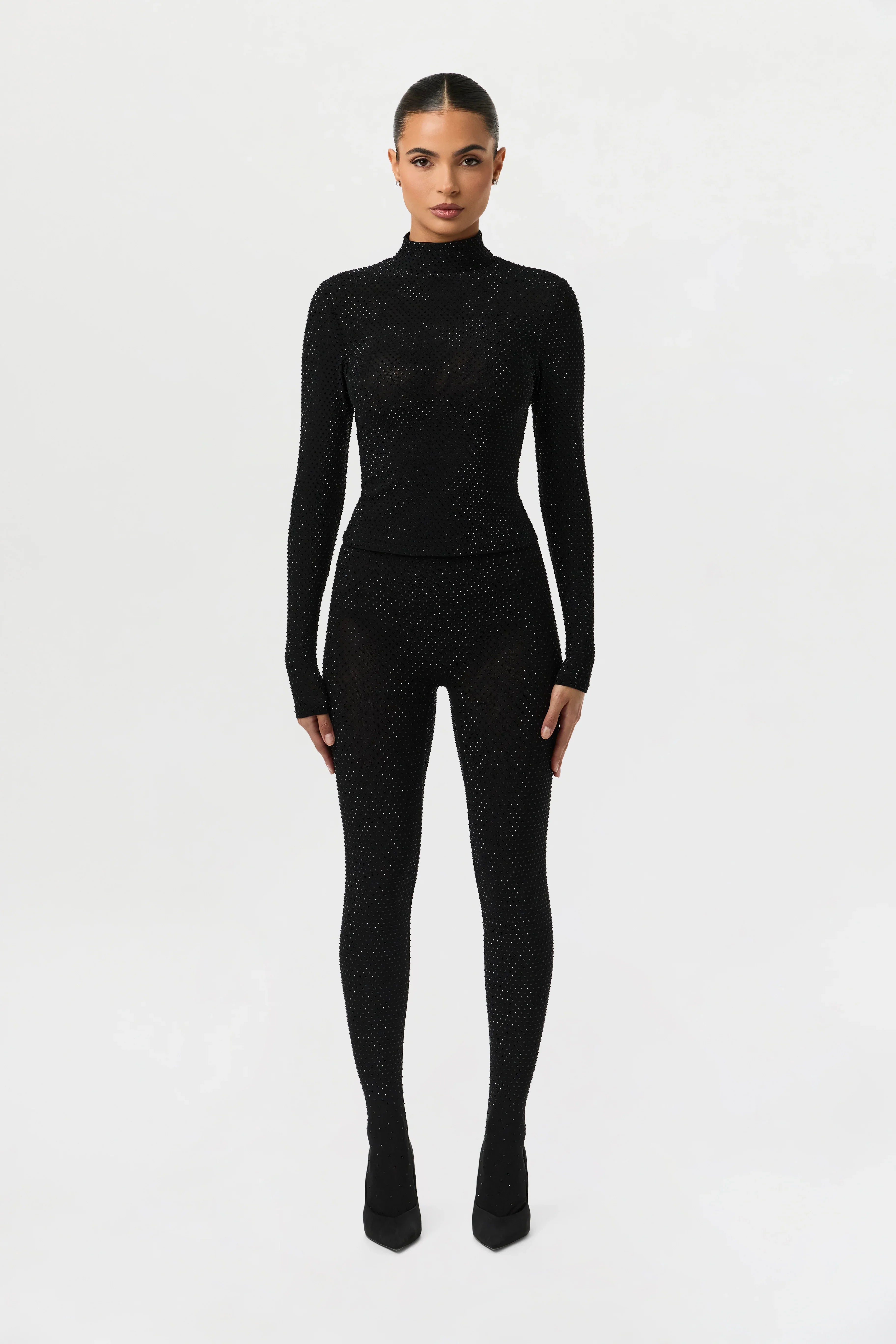 Crystal Closed Toe Leggings