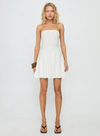 Alaini Strapless Knit Mini Dress White