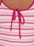 Southern Nights Terry Towelling Mini Dress Pink Stripe