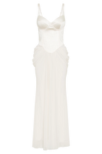 Leila Satin Corset Maxi Dress - Ivory