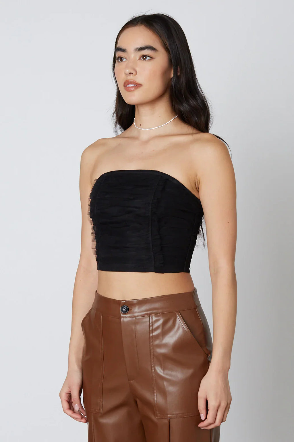 Tulle Strapless Top