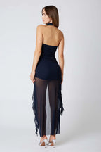 Rosette Frill Mini Dress