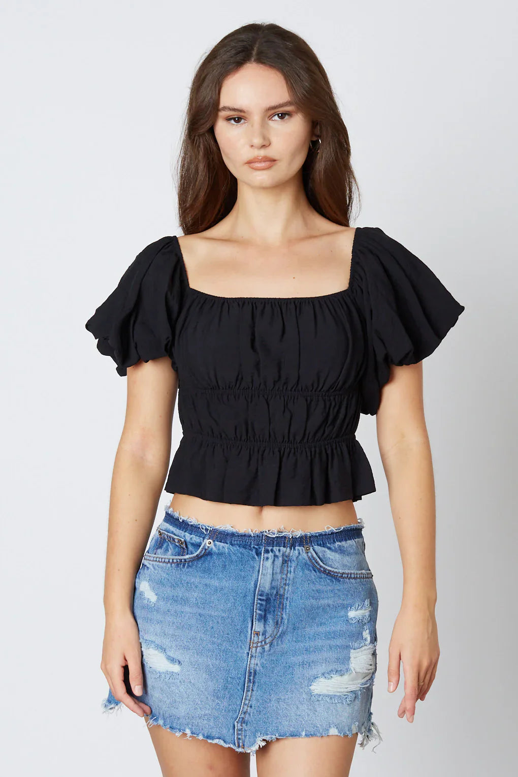 Smocked Puff Sleeve Top