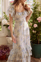 Seraphina Chiffon Embroidery Floral Maxi Dress