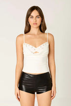 Embellished Jersey Cami Top
