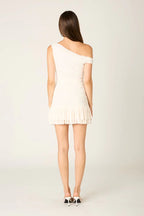 One-Shoulder Ruched Mini Dress