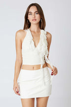 Lace Ruffle Halter Top
