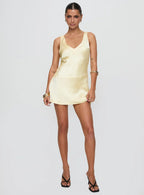 Kingslie Low Back Mini Dress Baby Yellow