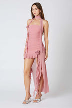 Rosette Frill Mini Dress