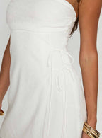 New Beginnings Strapless Mini Dress White