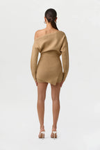 Knit Off-Shoulder Asymmetric Top