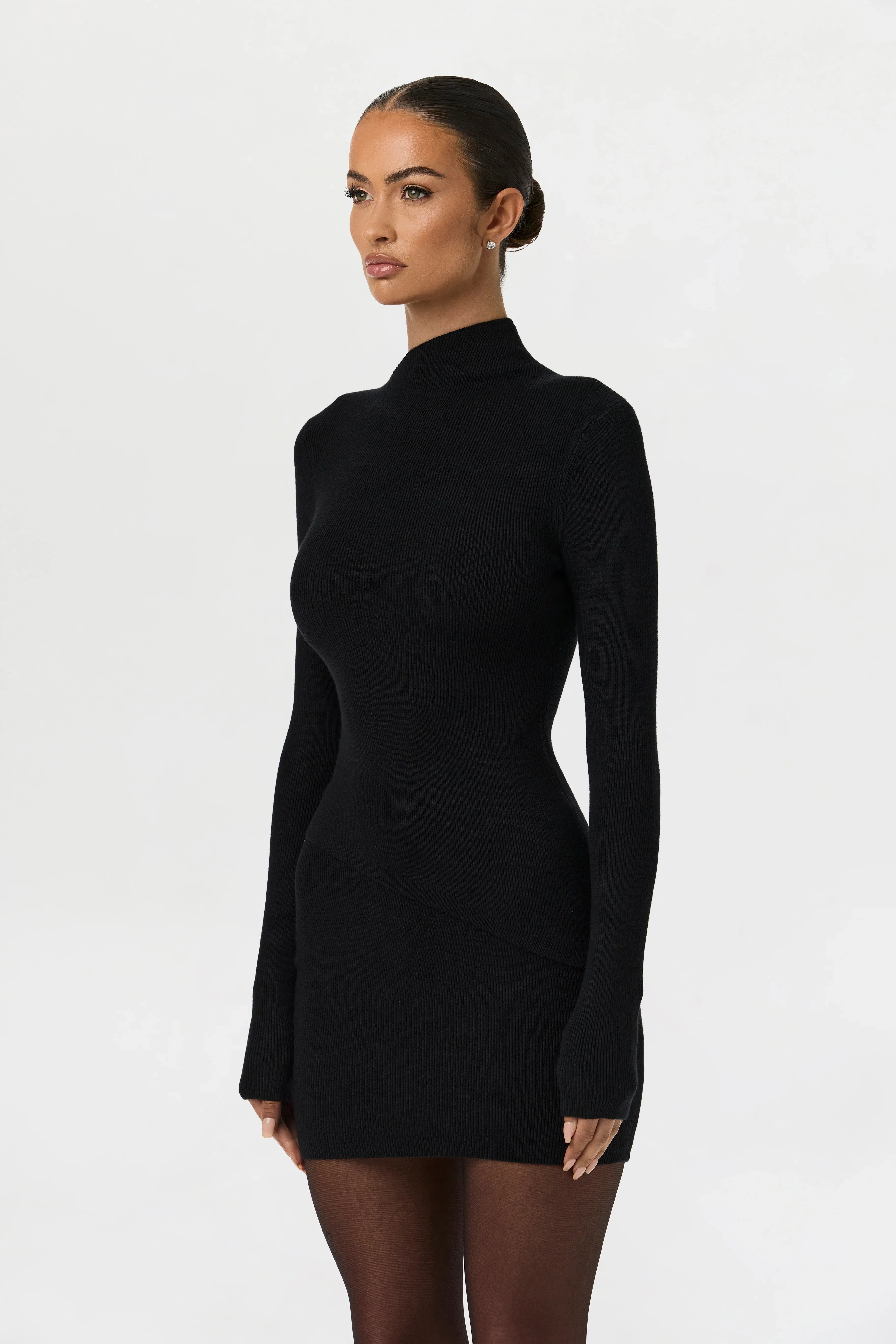 Ribbed-Knit Mini Skirt