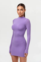 Naked Mock Neck Mini Dress