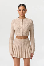 Cable Knit Cropped Cardigan