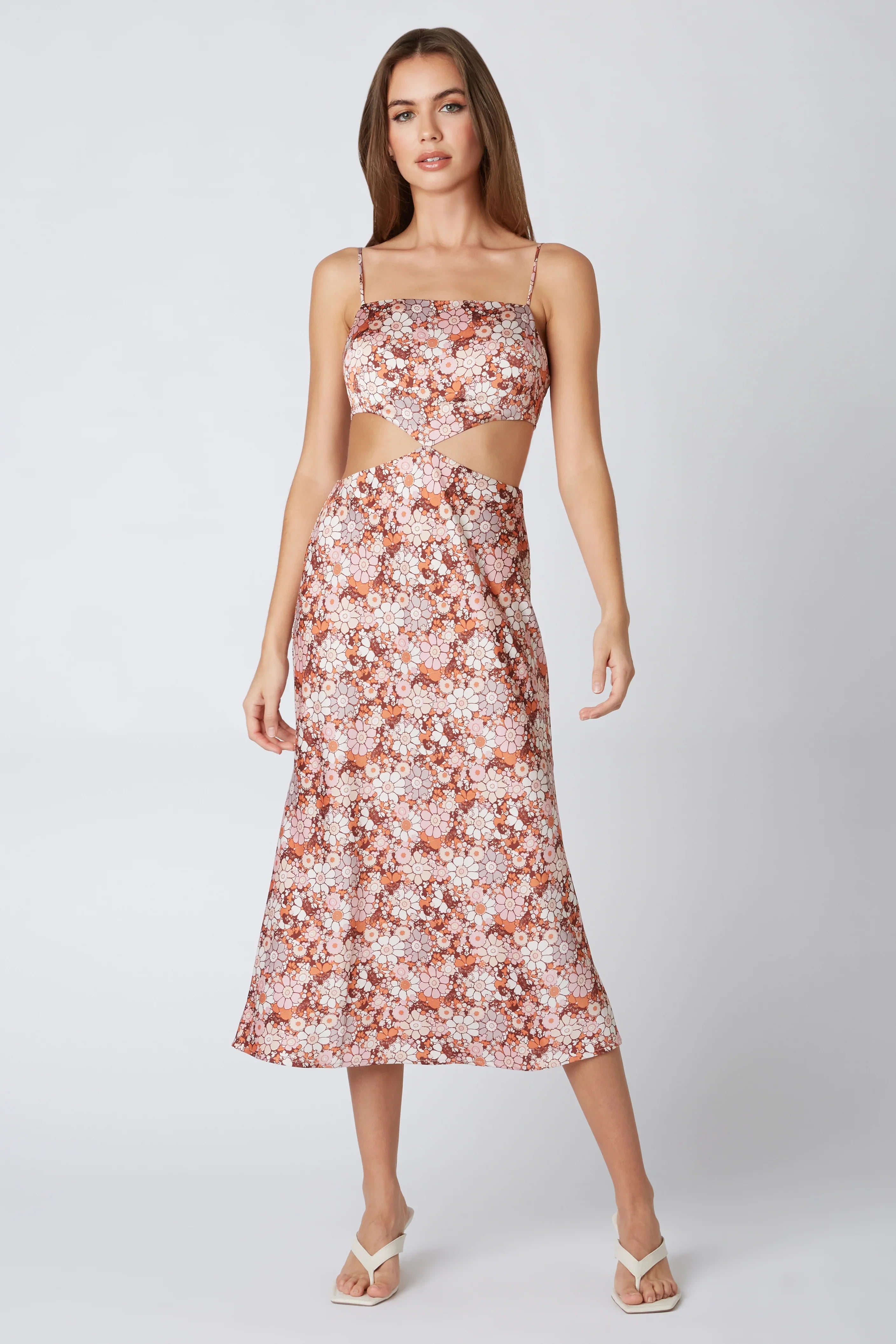 Retro Cut Out Midi Dress