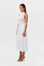 Hourglass Mesh Sleeveless Midi Dress
