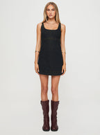 Rautha Denim Mini Dress Black