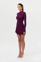 Naked Mock Neck Mini Dress