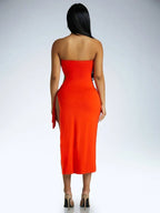 Smooth Bandeau Midi Dress